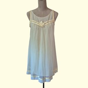 Vintage 70s Yellow Chiffon Baby doll Negligee Small